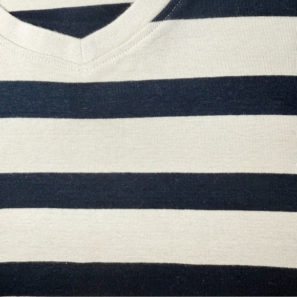 Three Dots Women’s Long Sleeve V-neck Striped 3/4 Sleeve Cotton Shirt Size Small - Picture 9 of 14